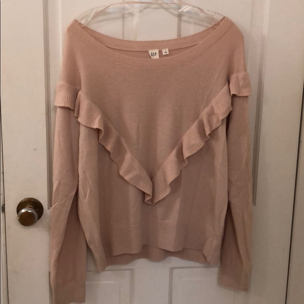 Gap blush ruffle sweater-Large